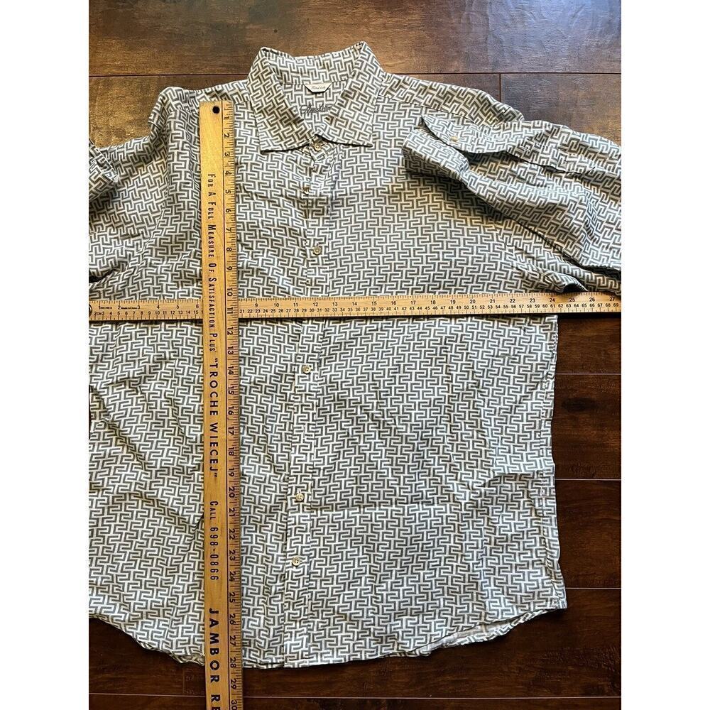 Stenstroms Mens Green Pattern 100% Linen Casual Button Down Fitted Body XL - Picture 4 of 7